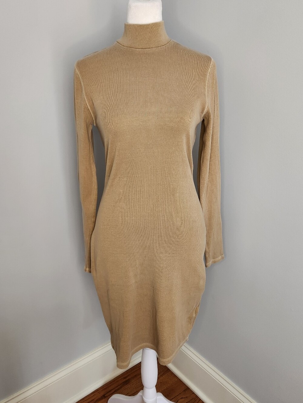 Old Navy Tan Turtleneck Long Sleeve Knit Dress S - Picture 2 of 9